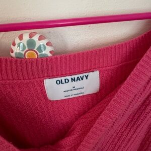 Old Navy Women's Vibrant Pink V-Neck Sweater